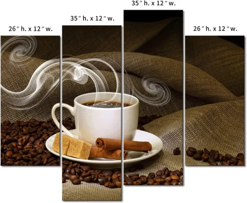 Miniatura 7 de Arte de pared de café y grano de café para cocina, cuadros impresos en lienzo, alimentos, la imagen para decoración moderna del hogar