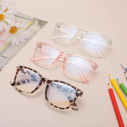 Miniatura 2 de COASION Gafas de pantalla azul para niños de 3 a 12 años, paquete de 3 gafas de bloqueo de luz azul para niñas y niños, anteojos falsos para Rosa