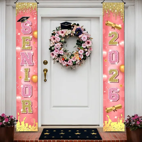 Miniatura 7 de Decoraciones de graduación 2026 Cartel de graduación negro y dorado – Grande, 72 x 12 pulgadas, NO DIY Cartel de felicitaciones graduadas