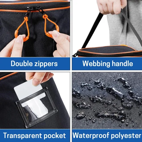 Miniatura 3 de VISEMAN Cesta portátil para pelotas de tenis para entrenamiento, transporte y almacenamiento Negro