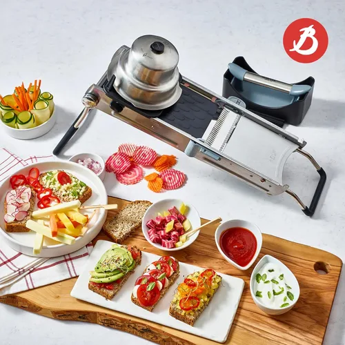 Miniatura 6 de de Buyer LA MANDOLINE REVOLUTION MASTER - Hoja extraíble de acero inoxidable de doble cara - Ideal para cortar, triturar, cortar en dados y cubitar