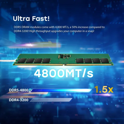 Miniatura 4 de Transcend Memoria RAM DDR5 de 16 GB, 4800 MHz UDIMM, compatible con Intel y AMD Ryzen, módulo de memoria de computadora de escritorio, ECC PC5-38400
