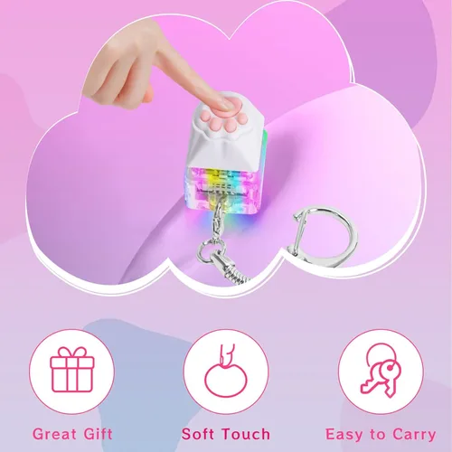 Miniatura 3 de Juguetes Fidget de Teclado para Adultos Clicker de Teclado con Luz LED Llavero Juguetes Fidget Sensoriales Divertidos para Ansiedad y Descompresión