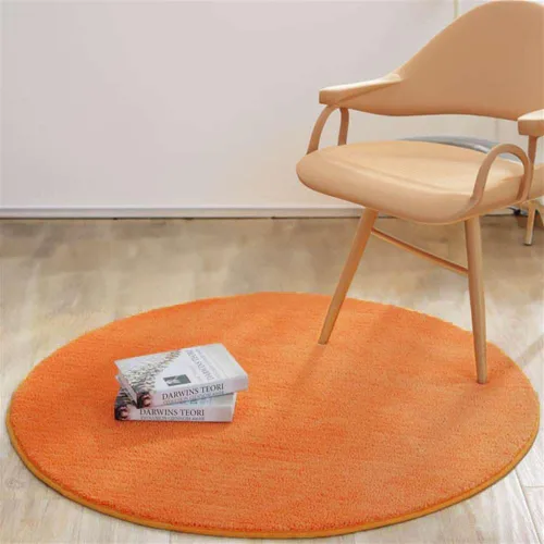 Miniatura 13 de Reyox Tapete de felpa suave para silla de oficina, tapete redondo antideslizante para oficina y hogar, alfombra absorbente para guardería