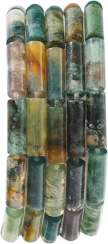 Miniatura 11 de BEADIA Cuentas de tubo de amazonita natural de 0.512 x 0.157 in, 30 cuentas cilíndricas sueltas de semi piedras preciosas para diseño de joyería