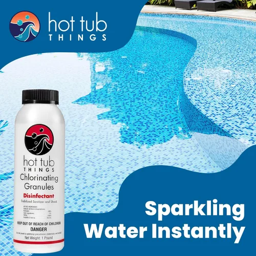 Miniatura 4 de Hot Tub Things Gránulos de cloro para bañera de hidromasaje y spa, concentrado de cloración de disolución rápida, desinfectante y oxidante
