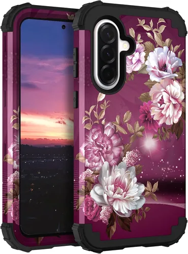 Miniatura 44 de Hocase Funda para Galaxy A37 5G, protección resistente a prueba de golpes, parachoques de goma de silicona suave+funda protectora híbrida