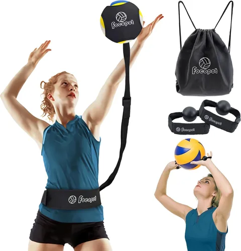 Ayudante para equipo de entrenamiento de voleibol focopot, entrenador de voleibol en solitario para practicar saque, picada, colocación y pase,