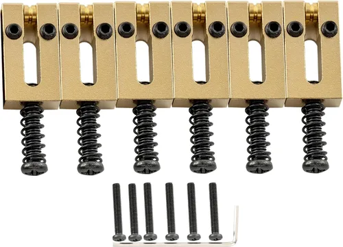Miniatura 12 de Musiclily Sillas de puente de guitarra de latón ultra de 0.413 in, sillín de puente de trémolo para Fender Telecaster Tele Stratocaster Strat ST TL