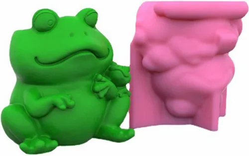 Miniatura 5 de Molde de silicona para macetas, moldes de silicona en forma de animal 3D para hormigón, cemento, yeso, arcilla polimérica, fundición de resina, Rana