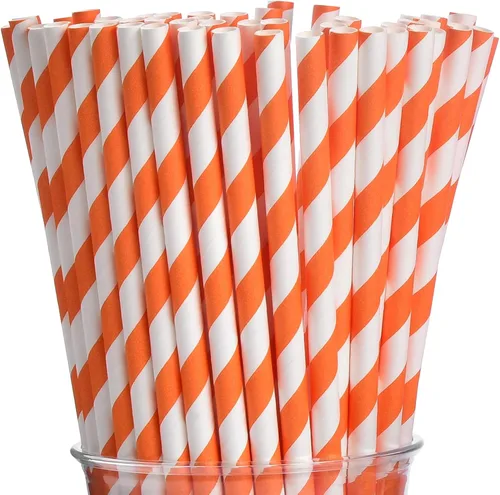 Miniatura 21 de ALINK 100 pajitas rojas, pajitas de papel biodegradables rojas y blancas a rayas para fiestas, eventos, manualidades, suministros de decoración