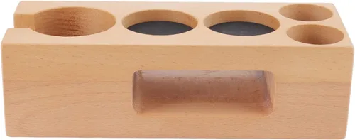 Miniatura 7 de Soporte de pisón de café, estación de espresso antideslizante de madera para café hogar (L)