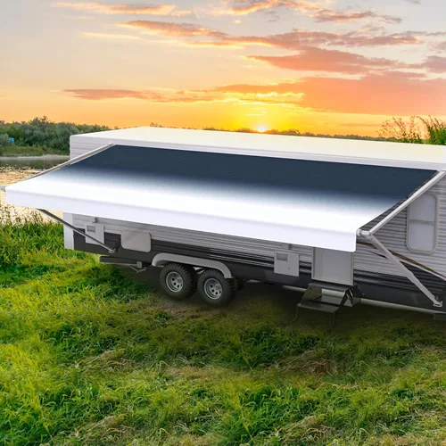 Miniatura 15 de Shade Pro RV Tela de repuesto para toldo Vinilo duradero de grado premium 16' [tela de 15' 2"], toldo para cámper azul grisáceo en degradé Slate