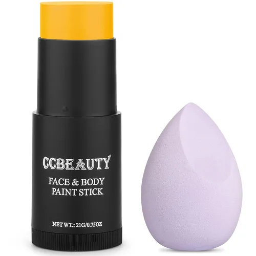 Miniatura 9 de CCbeauty Palo de pintura facial dorada metálica, kit de pintura facial con purpurina, pintura corporal profesional, kit de maquillaje SFX no tóxico