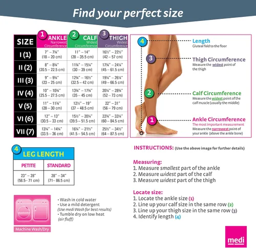 Miniatura 7 de mediven Plus for Men & Women, 40-50 mmHg, Thigh High w/Silicone Top-Band, Open Toe Standard-VII