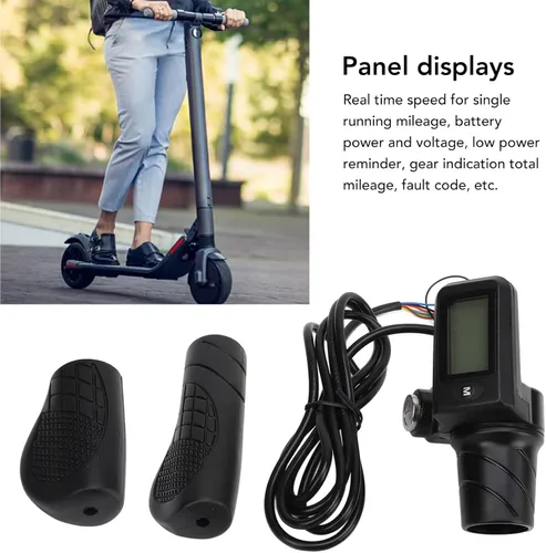 Miniatura 2 de Juego de empuñadura de acelerador de bicicleta eléctrica con panel LCD para manillar de 0.886 in