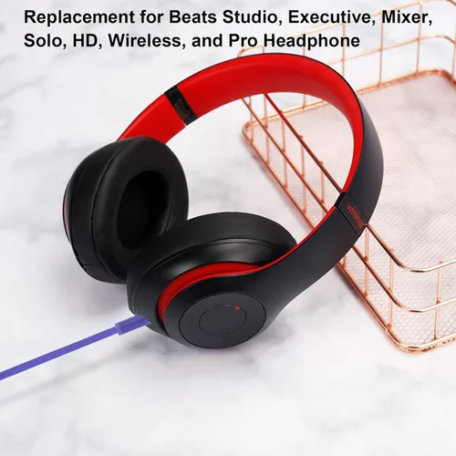 Miniatura 6 de Solo 3 cable de audio de repuesto con micrófono en línea y control de volumen compatible con Beats Headphone