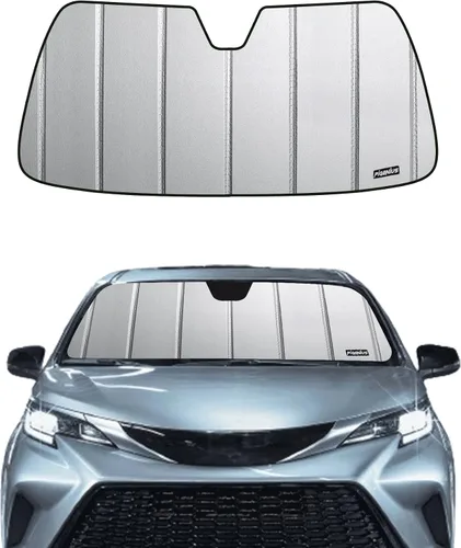 Miniatura 6 de Pigenius Parasol para parabrisas Toyota Sienna 2015-2020, acabado plateado metálico