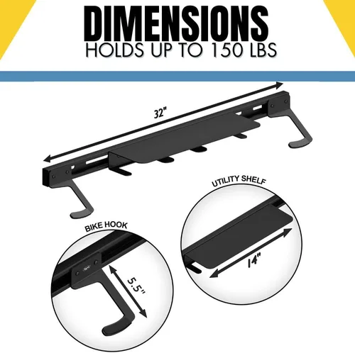 Miniatura 3 de Koova Soporte de pared para bicicleta Soporte de bicicleta de acero Perchas ajustables Fácil montaje Fabricado en Estados Unidos