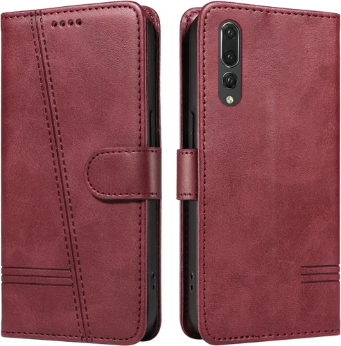 Miniatura 74 de Funda con tapa para Huawei Nova Lite 3, protección de 360 grados, a prueba de golpes, de piel sintética, con función atril y 3 ranuras
