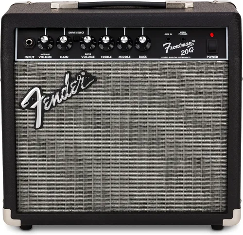 Amplificador de guitarra Fender Frontman 20G, 20 vatios, con garantía de 2 años, altavoz Fender de diseño especial de 6 pulgadas, 10x16x16 pulgadas