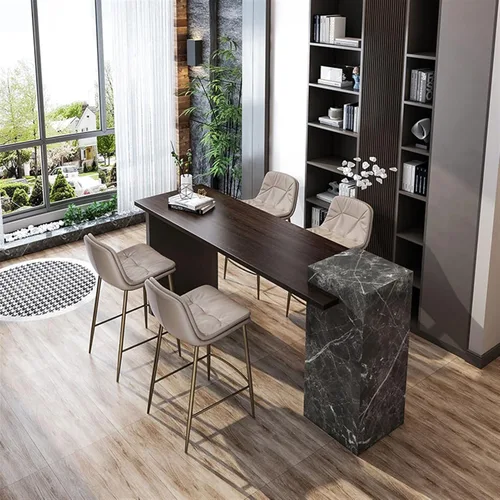 Miniatura 6 de Tall Bar Stools Bar Chair Modern Minimalist Metal High Stool Home Double Cushion Back Chair Home Restaurant Kitchen Bar Table Chair Kitchen Counter
