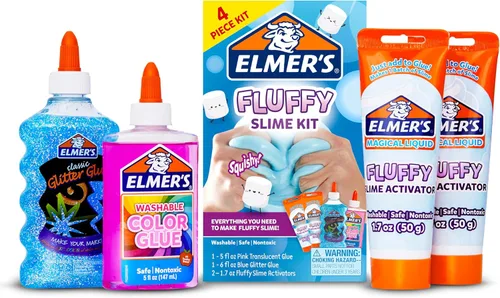 Miniatura 13 de Elmer's Kit de slime esponjoso, incluye pegamento de color translúcido, pegamento con purpurina, activador de slime esponjoso, 4 unidades, perfecto