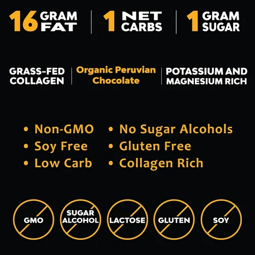 Miniatura 4 de MariGold Keto Fat Bombs - Chocolate Pecan Crisp - Bajo en carbohidratos, rico en colágeno, Ghee alimentado con pasto, mantequilla de cacao orgánica