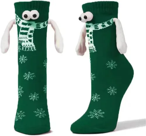 SEANOTGIVEUP Calcetines magnéticos para parejas tomados de la mano, divertidos calcetines de tubo medio para mujeres y hombres, regalo novedoso para