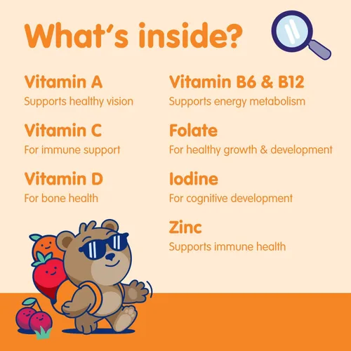 Miniatura 6 de Gomitas multivitamínicas para niños, 14 vitaminas esenciales, suplemento diario para mayores de 2 años, vitamina A, C, D, E, vegetariana B6 y B12