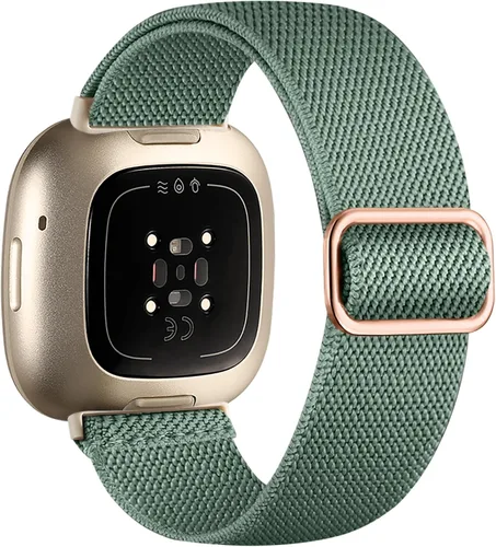 Miniatura 19 de Maledan Banda de Repuesto para Correas Fitbit Sense Hombres Mujeres, Correa de Reloj Elástica de Nylon Transpirable Suave para Versa 3/Versa 4