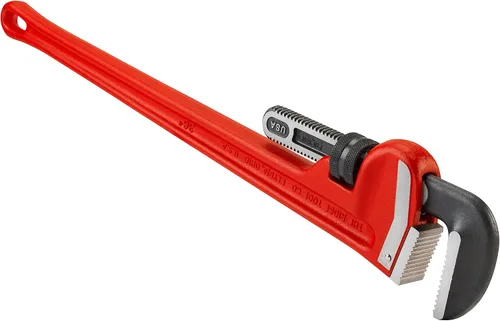 Miniatura 18 de RIDGID 31030 - Llave de tubería recta de servicio pesado, llave de fontanería resistente de 24 pulgadas con hilos autolimpiantes y mordazas