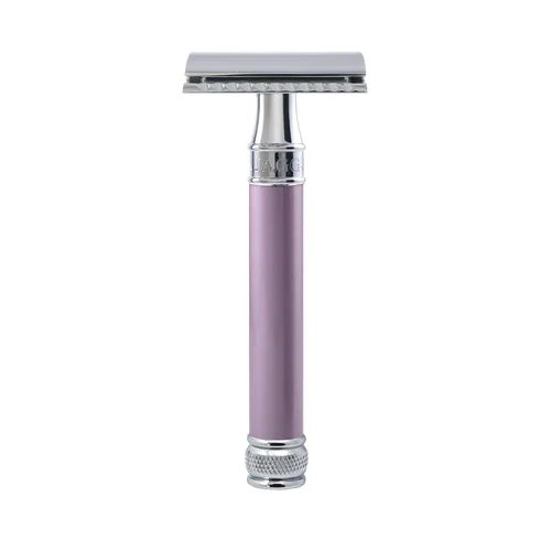 Máquina de afeitar de doble filo., Mango largo, largo, Heather Gris (Heather)