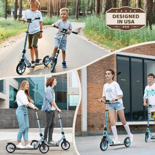 Miniatura 5 de WAYPLUS KS1 Kick Scooter para mayores de 6 años, niños, adolescentes y adultos. Carga máxima de 240 libras. Plegable, ligero, ruedas grandes de 8
