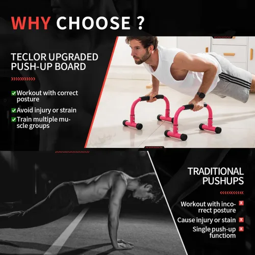 Miniatura 7 de Teclor Barra de flexión, barras paralelas para L-sit & Dip, soporte de barras paralelas que no se tambalean para paradas de manos, plancha completa