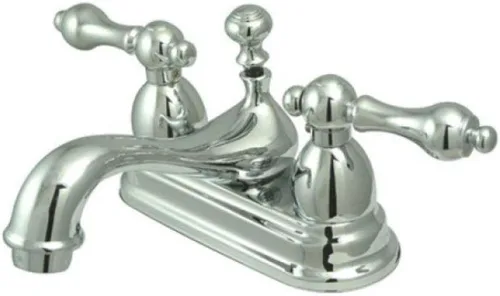 Miniatura 9 de Kingston Brass KS3607AL Restoration - Grifo de baño central de 4 pulgadas, latón cepillado, 6.38 x 4.5 x 3.06