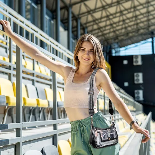 Miniatura 3 de Bolsa transparente para eventos de estadio, monederos transparentes para mujer, bandolera aprobada para estadios