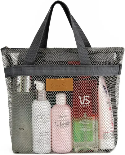 Miniatura 9 de TOPASION Bolsa de ducha de malla portátil, organizador de baño y aseo colgante con cremallera para viajes, gimnasio, campamento, dormitorios