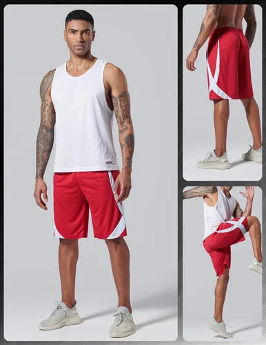 Miniatura 3 de Liberty Imports Paquete de 5 pantalones cortos de baloncesto atléticos de secado rápido para hombre, entrepierna de 9 pulgadas con bolsillos, ropa