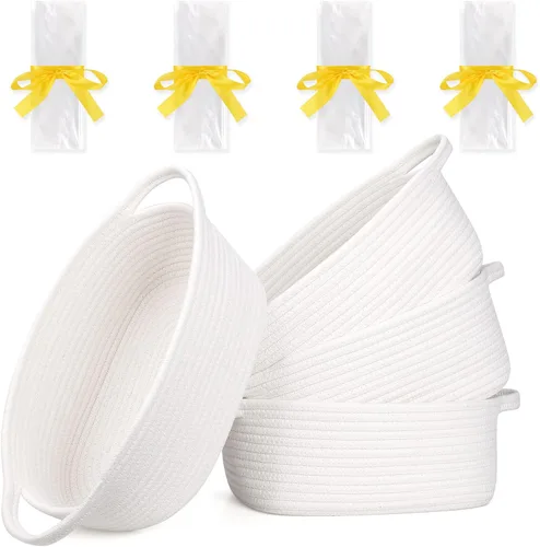 Miniatura 24 de Cestas de regalo grandes vacías para llenar, bonita canasta tejida para adolescentes, mujeres, baby shower, cubo de juguetes pequeño decorativo