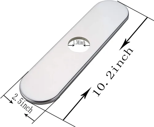 Miniatura 2 de Homevacious 10.2 pulgadas grifo del fregadero del baño o grifo de cocina placa base agujero cubierta placa cromo circular acero inoxidable