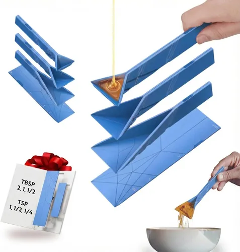 Miniatura 14 de POLÍGONOS - Cucharas medidoras plegables planas originales 3 en 1 2 cucharas se pliegan en 6 tamaños Magnéticas Tecnología DuraBend que dura