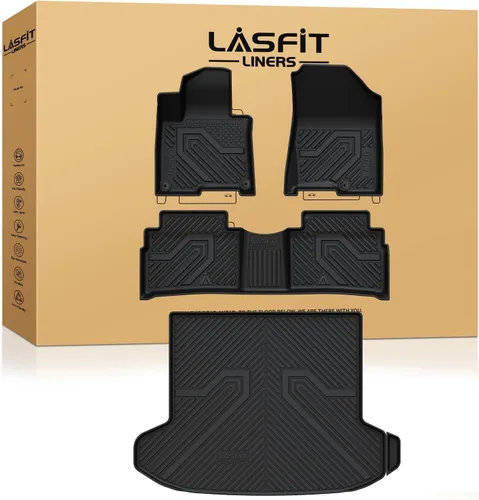 Miniatura 16 de LASFIT Alfombrillas de Piso Compatibles con Nissan Armada 2017-2018 / Infiniti QX56 2011-2013 / Infiniti QX80 2014-2018, TPE Para Todo Clima Ajuste
