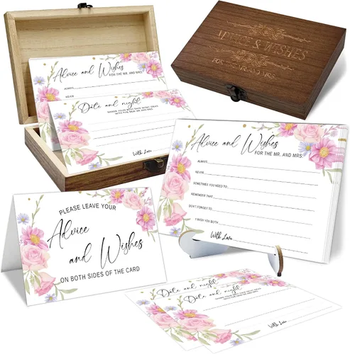 Miniatura 9 de Consejos y deseos para el señor y la señora - Tarjetas de consejos de boda de champán para decoraciones de despedida de soltera, buenos deseos