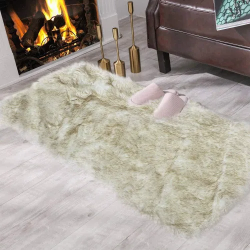 Miniatura 58 de Carvapet - Tapete suave de cuero sintético de oveja, lanudo y lujoso, grande (para decorar habitación), lado de la cama, dormitorio, sala de estar
