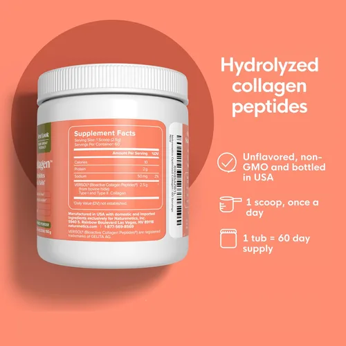Miniatura 2 de Naturenetics Péptidos de colágeno para el cabello, la piel y las uñas – Apoya la hidratación de la piel y la fuerza del cabello – Colágeno