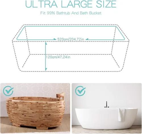 Miniatura 4 de AGPTEK 20 paquetes de forro de tina desechable, bolsa de plástico grande para bañera para salón, hogar y baños de hotel (102 x 47 pulgadas)