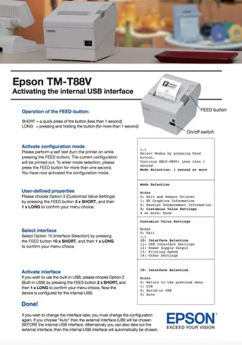 Miniatura 4 de Epson C31CA85656 TM-T88V Impresora térmica de recibos con fuente de poder, calificación de Energy Star, interfaz USB y Ethernet, color gris oscuro.