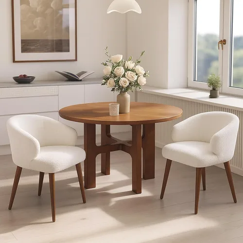 Miniatura 10 de HNY Juego de 2 sillas de comedor modernas de mediados de siglo, sillas de comedor tapizadas con respaldo de ala, sillas laterales de lino con patas