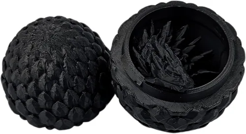 Miniatura 4 de Huevo de Dragón Impreso en 3D Articulado Piedra Preciosa Dragón Juguete de Ansiedad Figurina - Dragones de Color Vibrante Flexibles Alivio para Rojo
